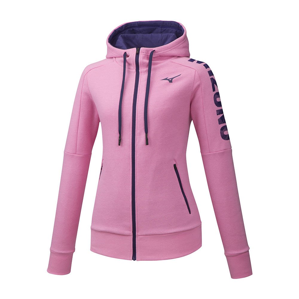 Womens Mizuno Heritage Zip Hoodie Pink Philippines (LEJVZT354)